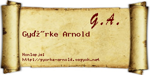 Györke Arnold névjegykártya