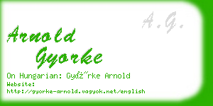 arnold gyorke business card